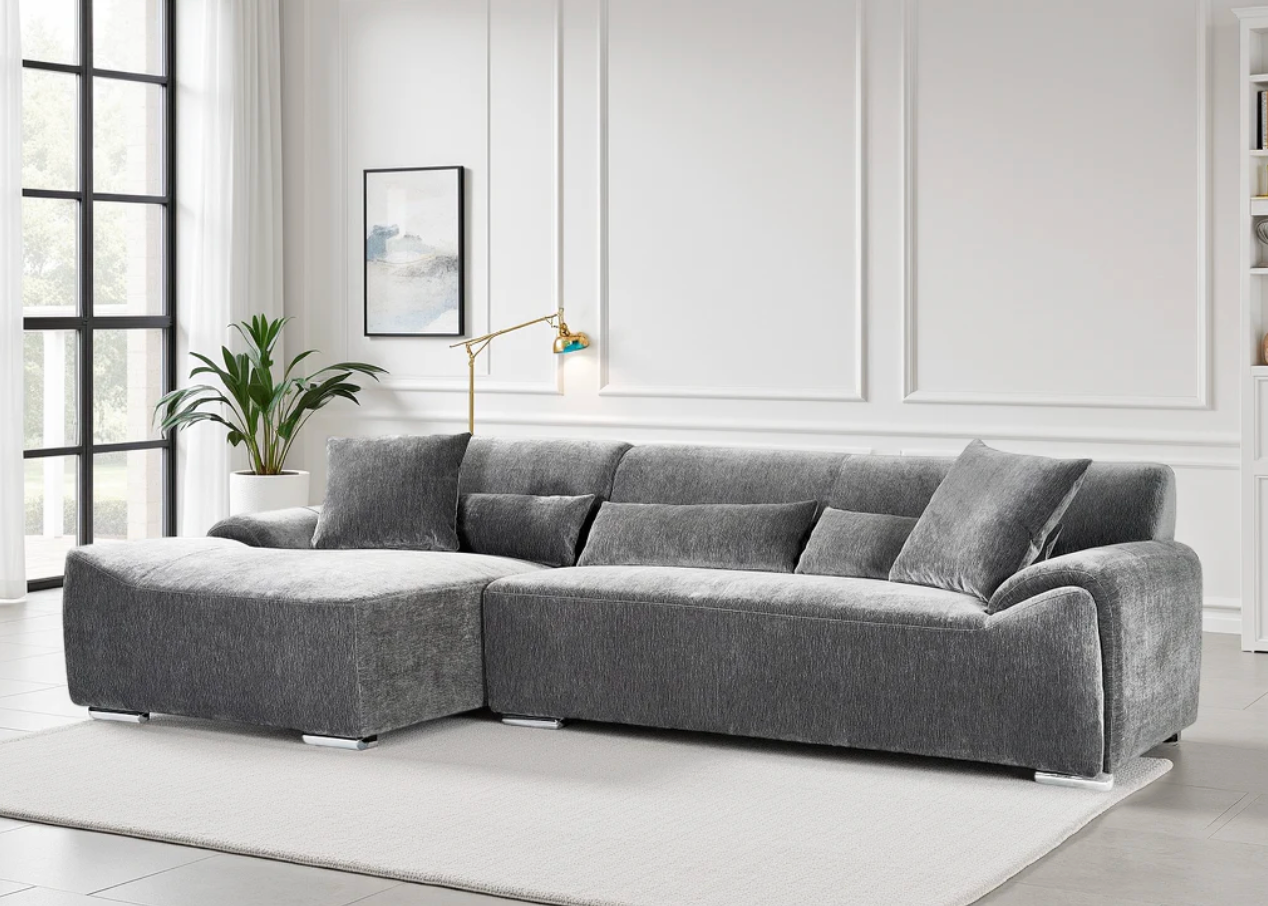 Modena Sofa Charcoal Left Hand - Sofa Easy