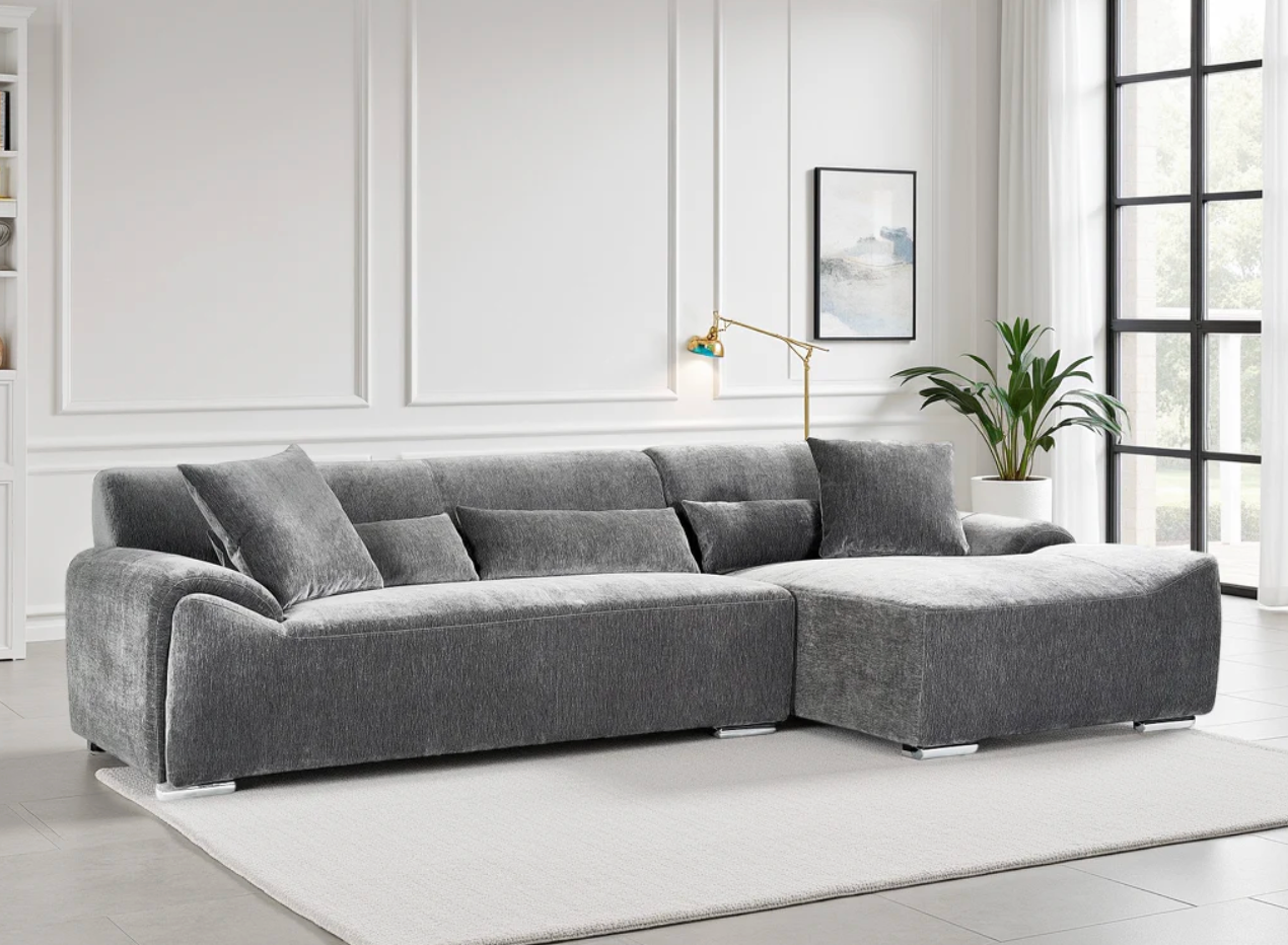 Modena Sofa Charcoal Right Hand - Sofa Easy