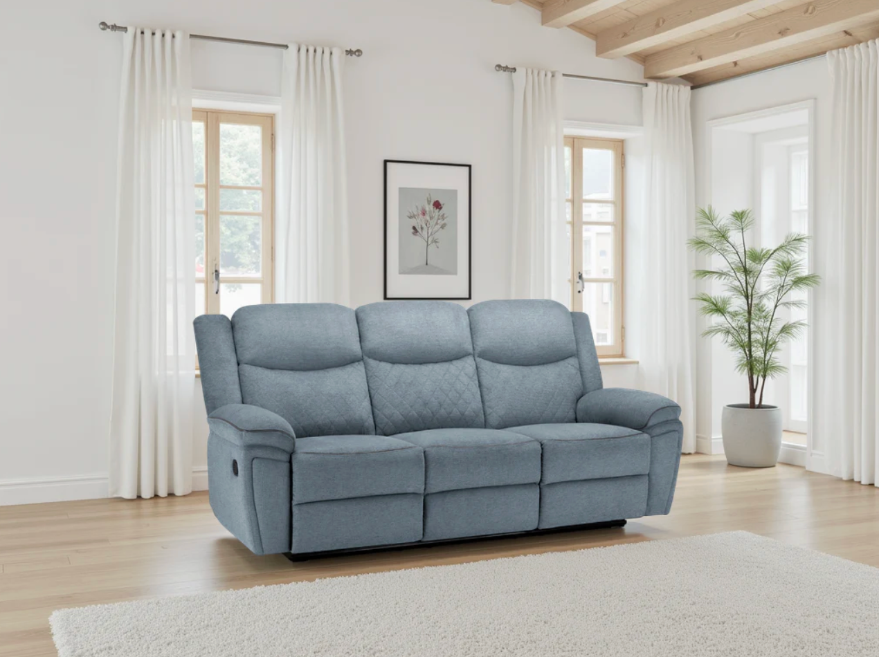 Myra Recliner Sofa Grey 3 Seater - Sofa Easy
