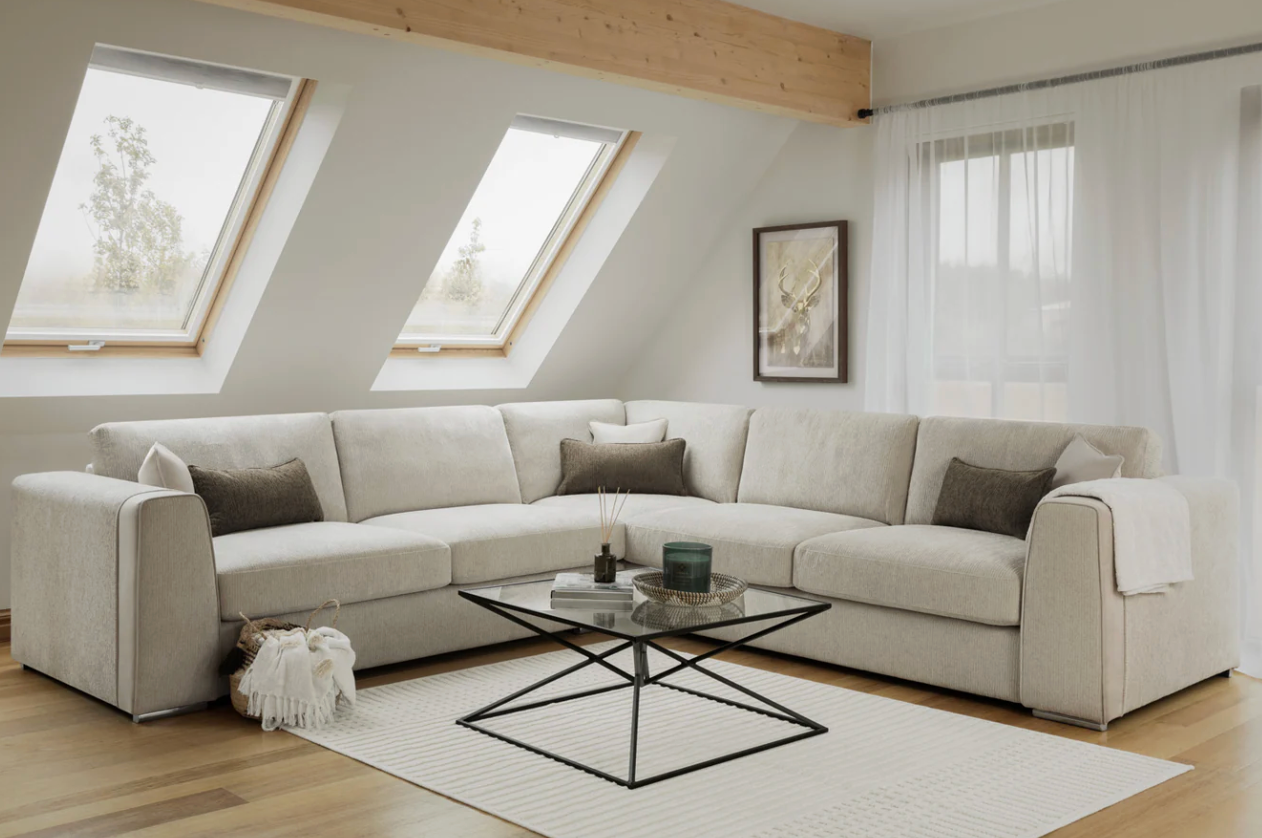 Naples Sofa Beige Large Corner - Sofa Easy