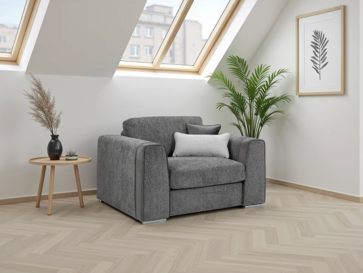 Naples Sofa Grey Armchair - Sofa Easy