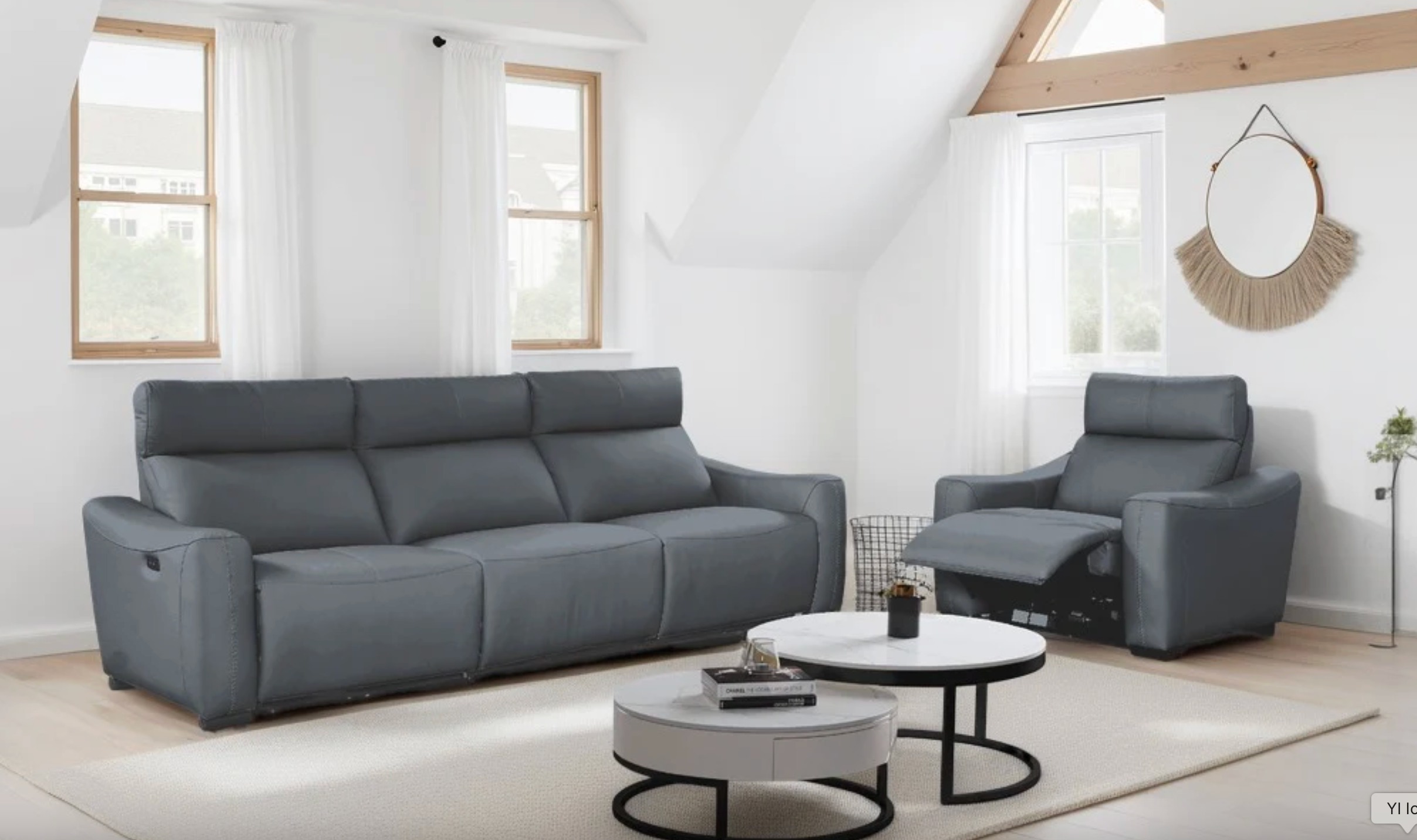 Mayfair Electric Recliner Sofa 4+1 Dark Grey - Sofa Easy