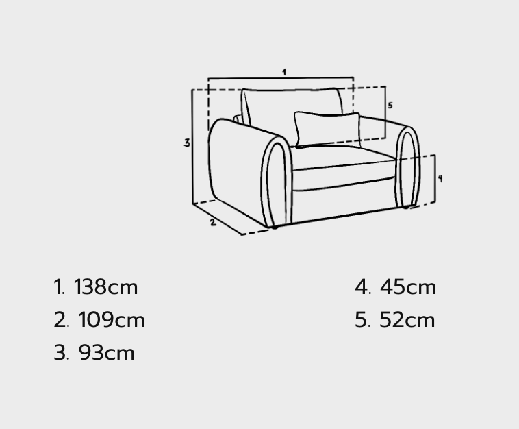Mirabel Sofa Grey Armchair - Sofa Easy