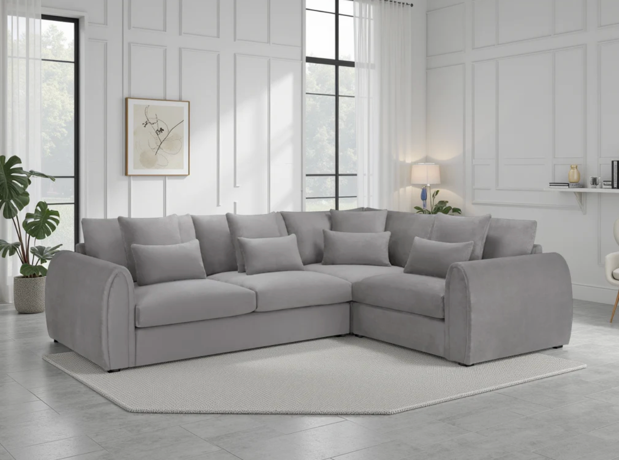 Mirabel Sofa Grey Right Hand Facing Corner - Sofa Easy