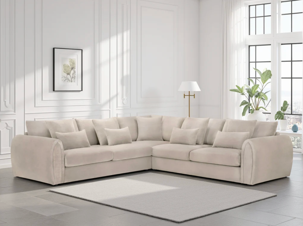 Mirabel Sofa Mocha Large Corner - Sofa Easy