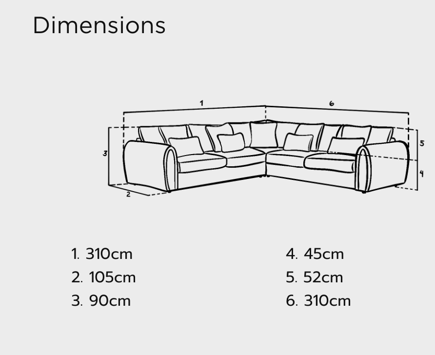 Mirabel Sofa Mocha Large Corner - Sofa Easy