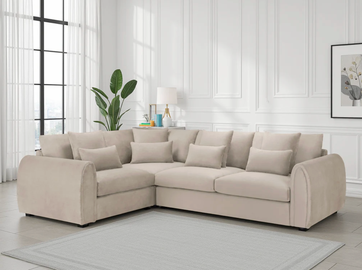 Mirabel Sofa Mocha Left Hand Facing Corner - Sofa Easy