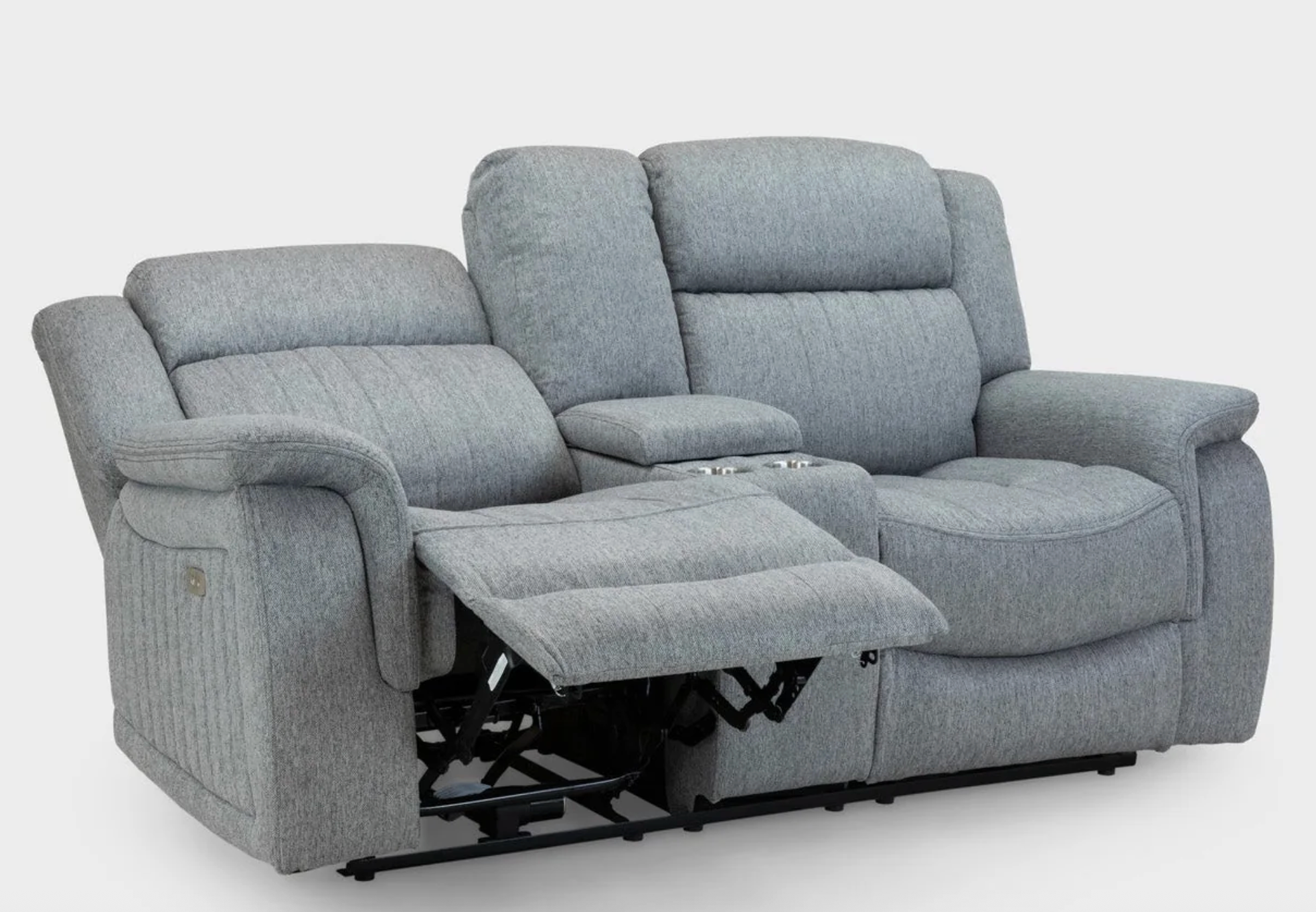 Linden Electric Recliner Sofa Grey 2 Seater - Sofa Easy