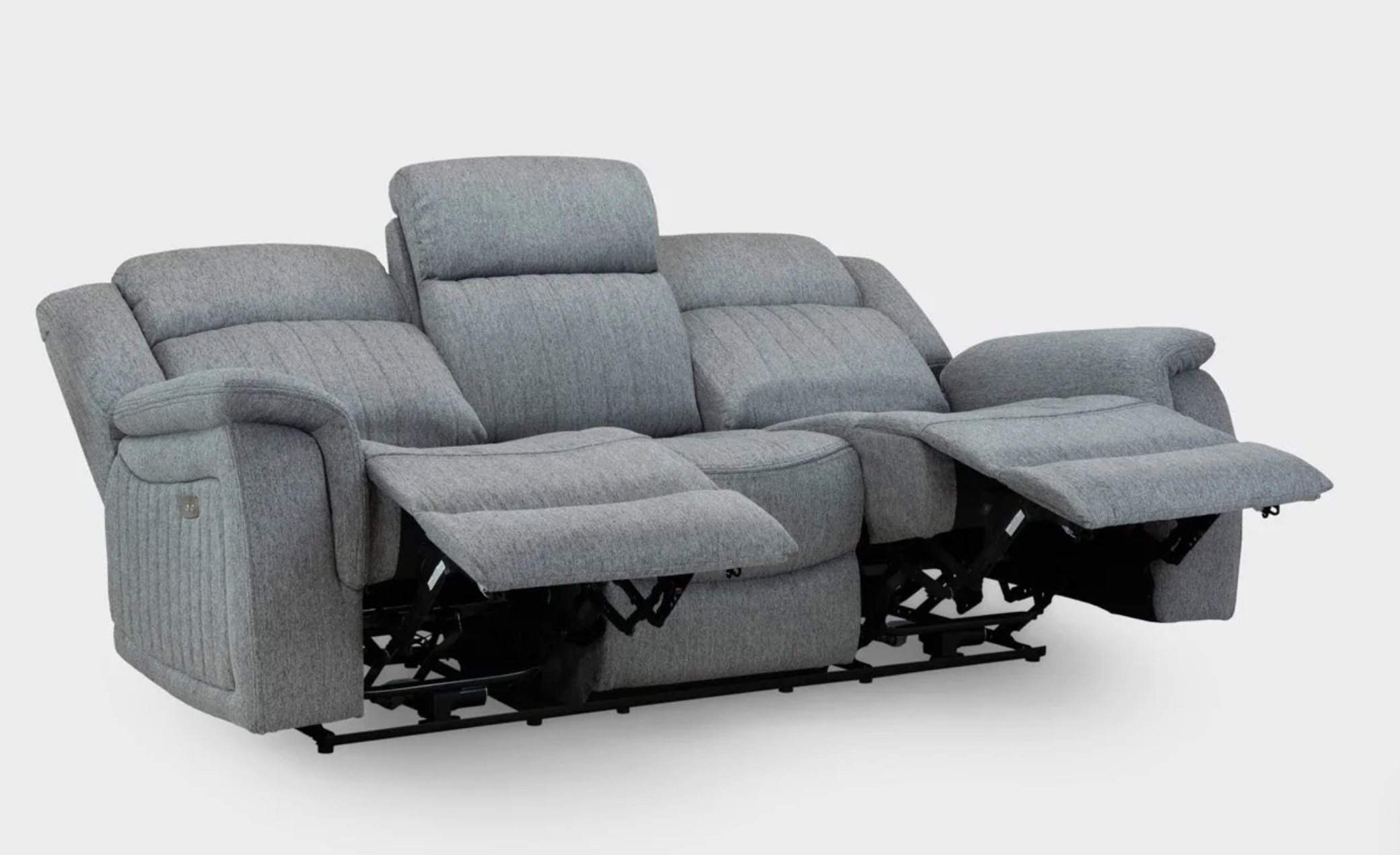 Linden Electric Recliner Sofa Grey 3 Seater - Sofa Easy