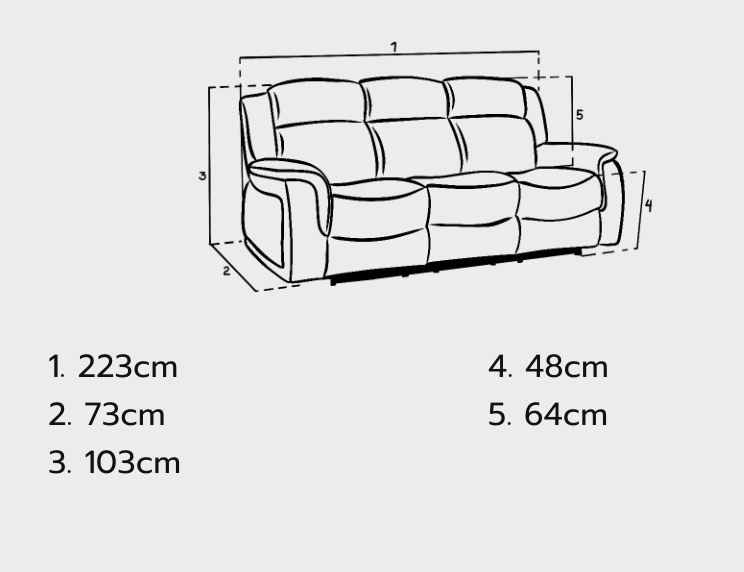 Linden Electric Recliner Sofa Grey 3 Seater - Sofa Easy