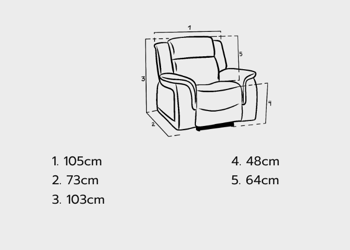 Linden Electric Recliner Sofa Grey Armchair - Sofa Easy