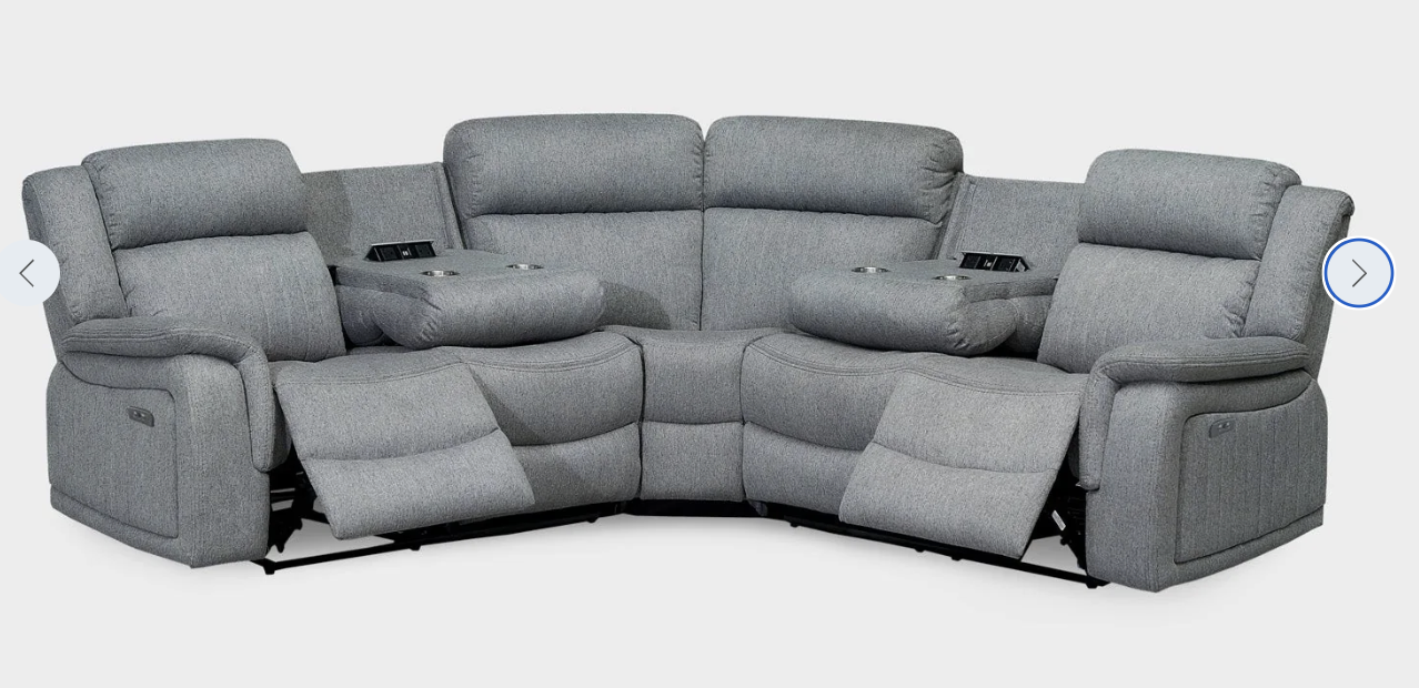 Linden Electric Recliner Sofa Grey Large Corner - Sofa Easy