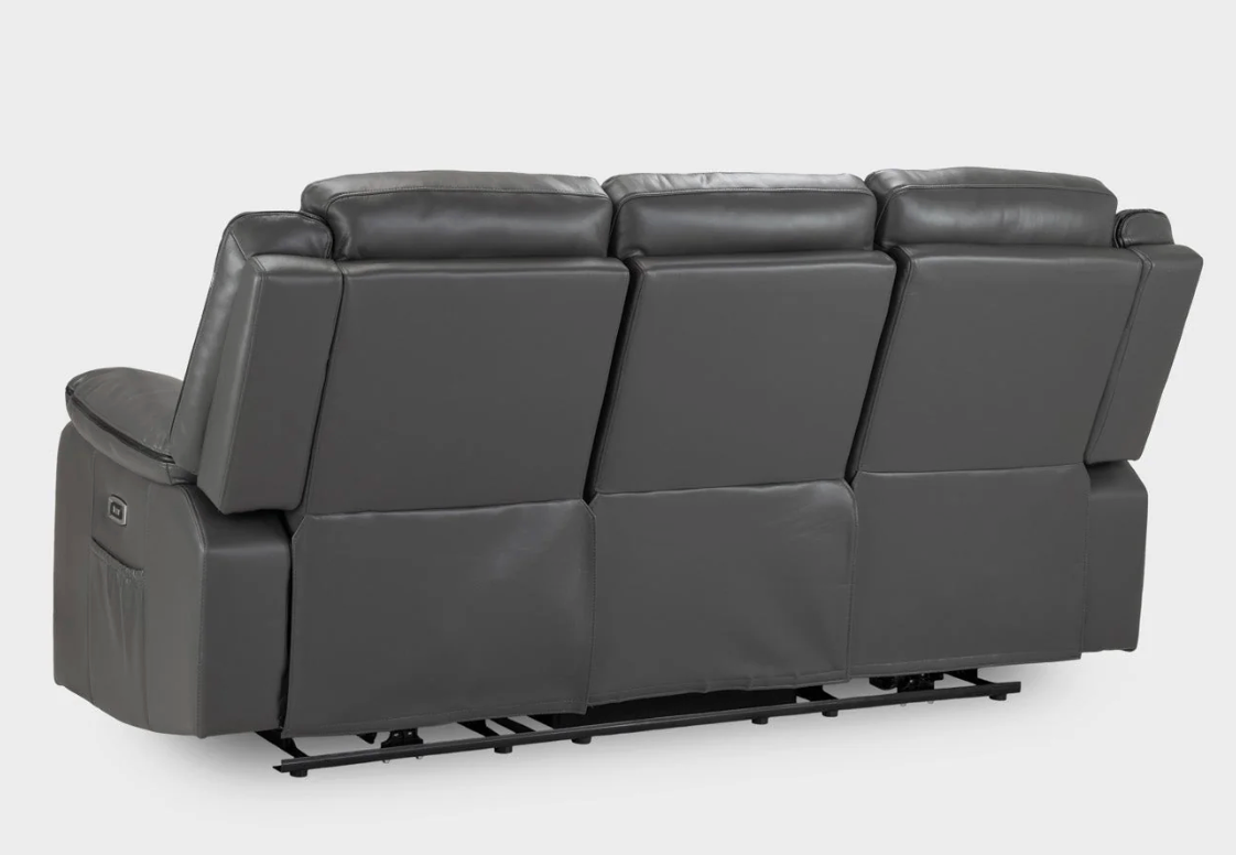 Harald Electric Recliner Sofa Graphite 3 Seater - Sofa Easy
