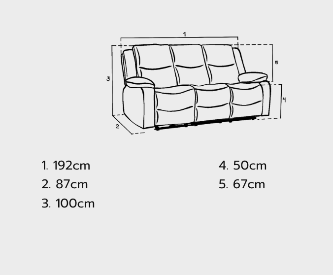 Harald Electric Recliner Sofa Graphite 3 Seater - Sofa Easy
