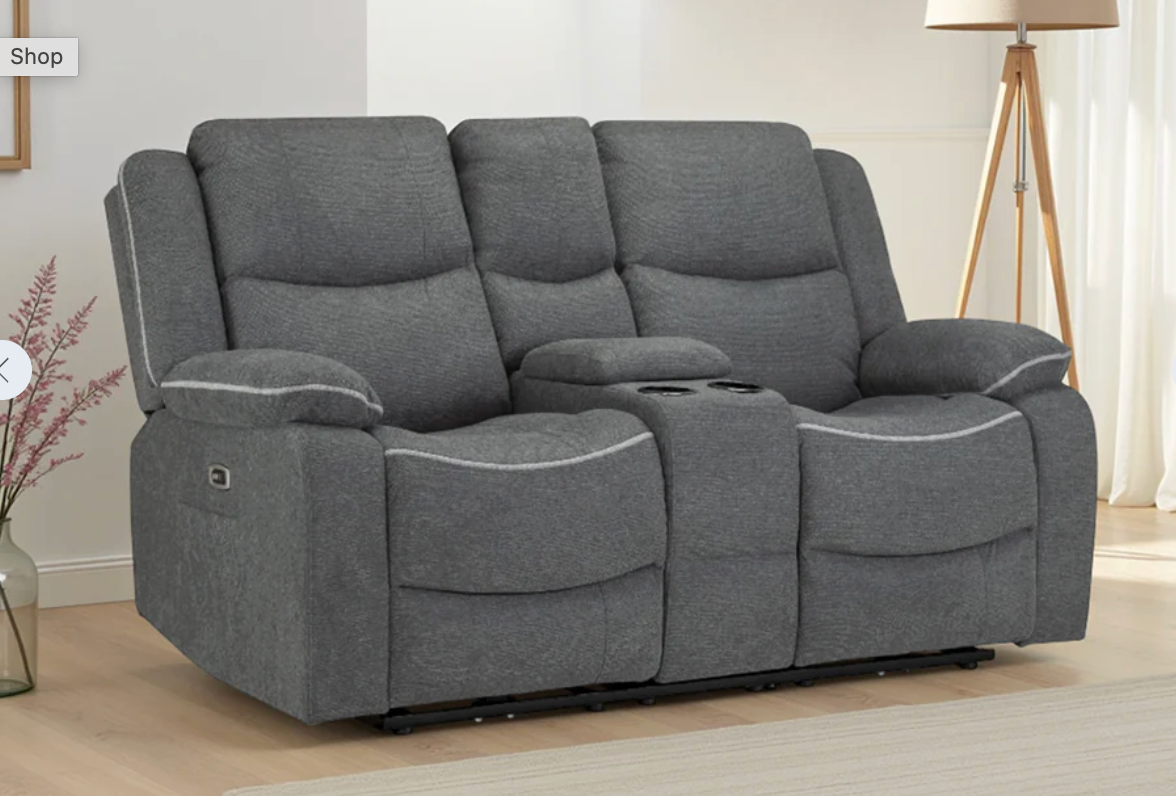 Harald Electric Recliner Sofa Grey 2 Seater - Sofa Easy