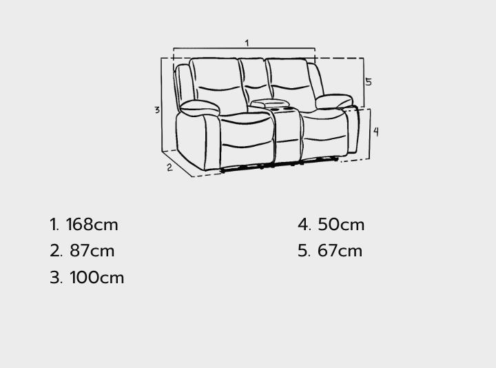 Harald Electric Recliner Sofa Graphite 2 Seater - Sofa Easy