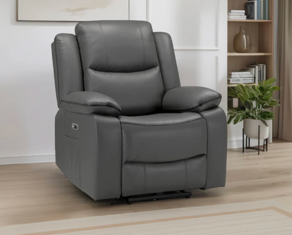 Harald Electric Recliner Grey Armchair - Sofa Easy