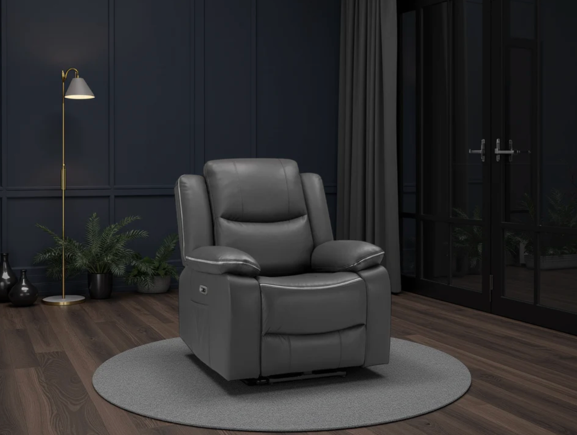 Harald Electric Recliner Sofa Black Armchair - Sofa Easy