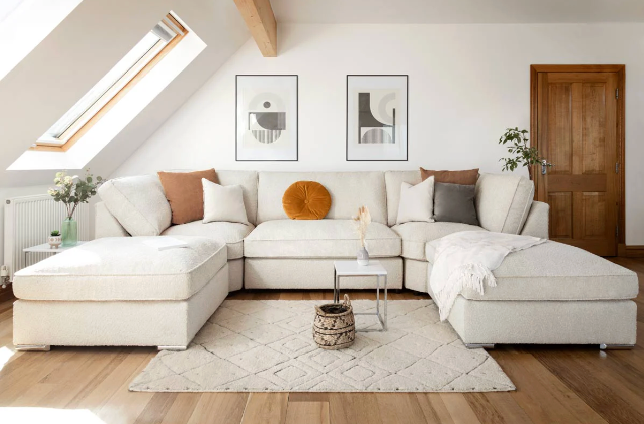 Inga Fullback Sofa Beige U Shape Corner - Sofa Easy