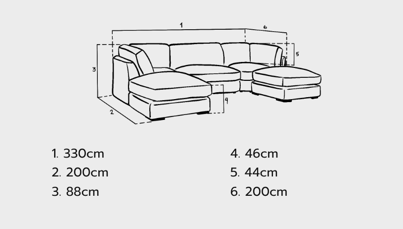 Inga Fullback Sofa Beige U Shape Corner - Sofa Easy