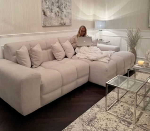 Jacob Sofa Beige Right Hand Facing Corner - Sofa Easy