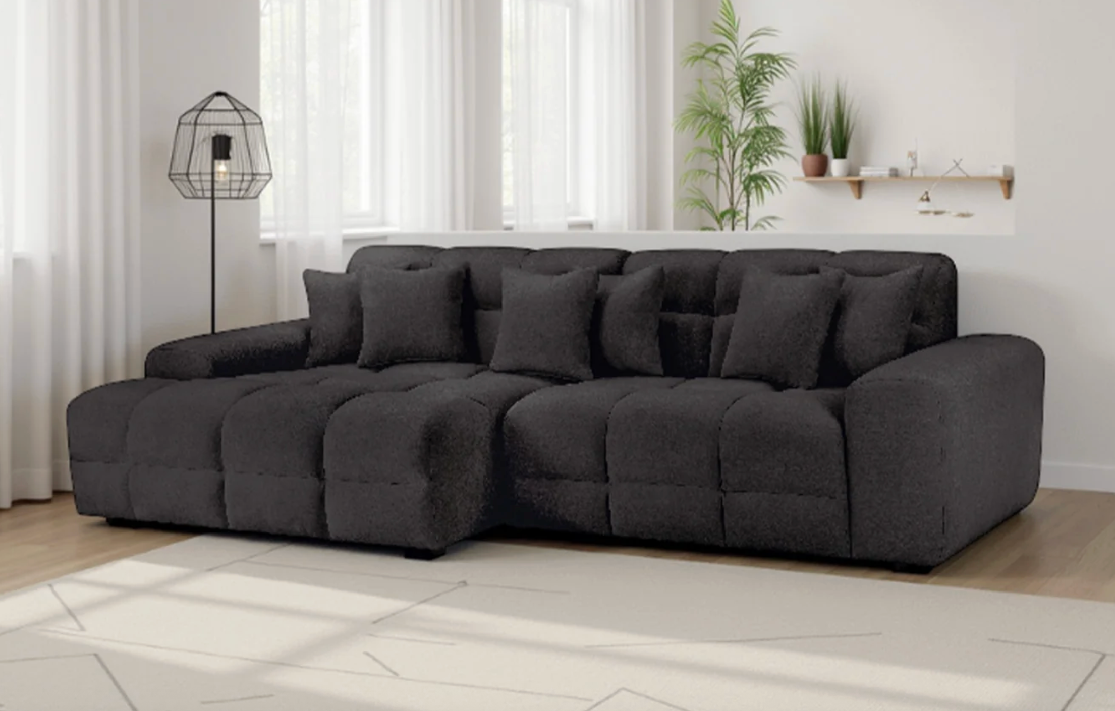 Jacob Sofa Black Left Hand Facing Corner - Sofa Easy