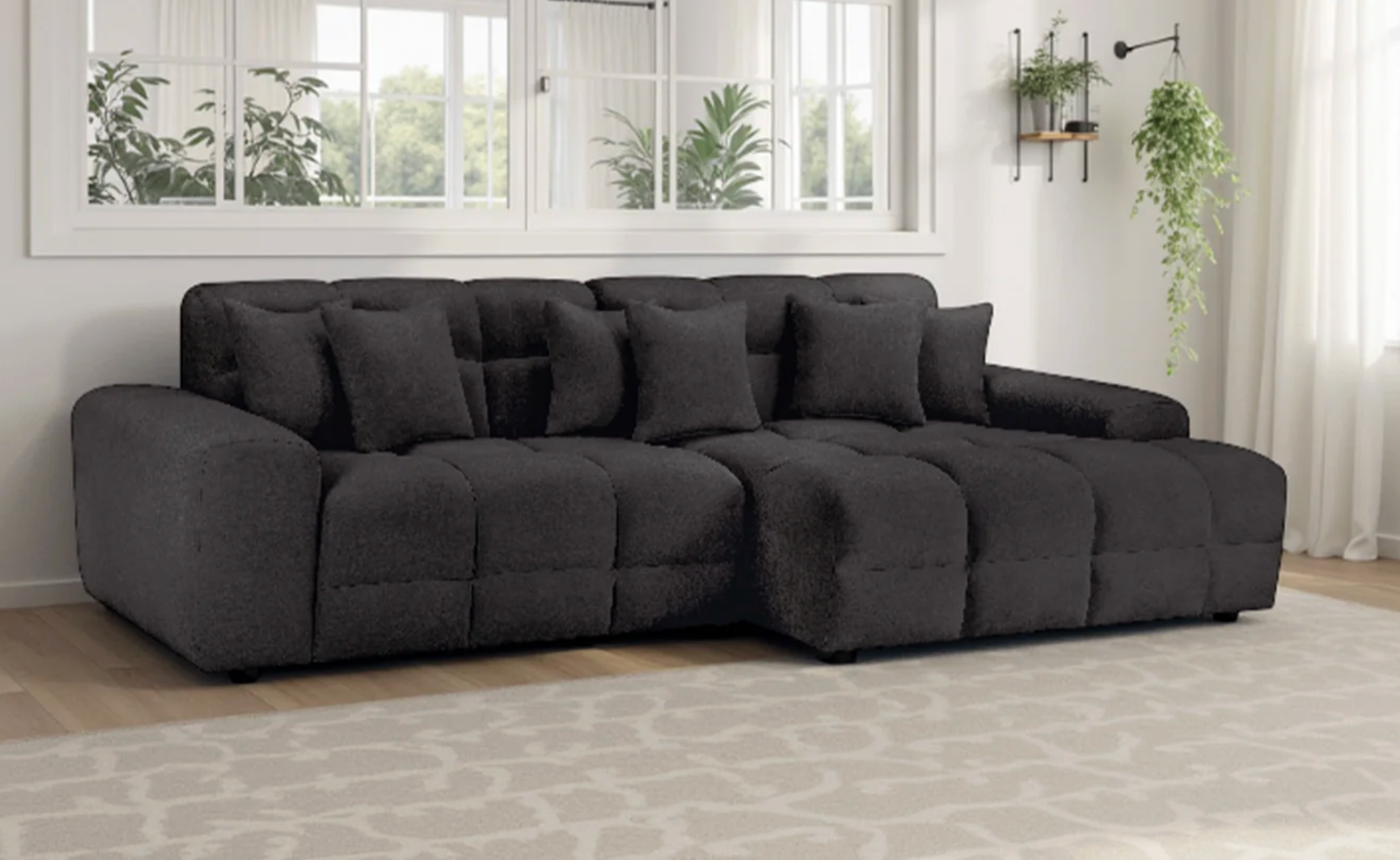 Jacob Sofa Black Right Hand Facing Corner - Sofa Easy