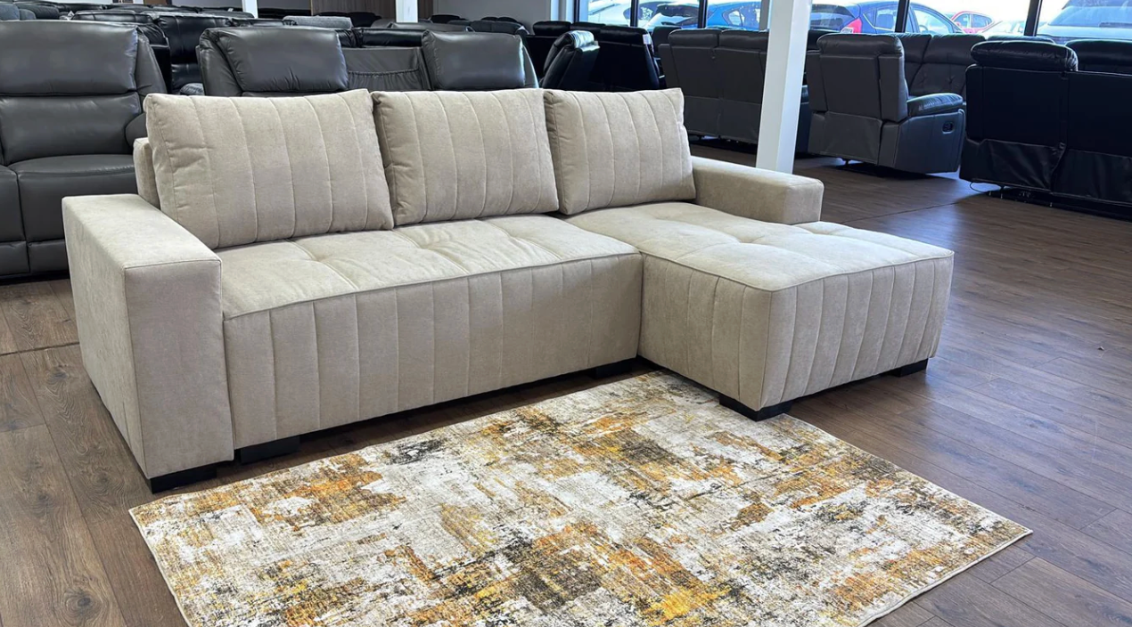 Hugo Sofabed Beige Right Hand Facing Corner - Sofa Easy