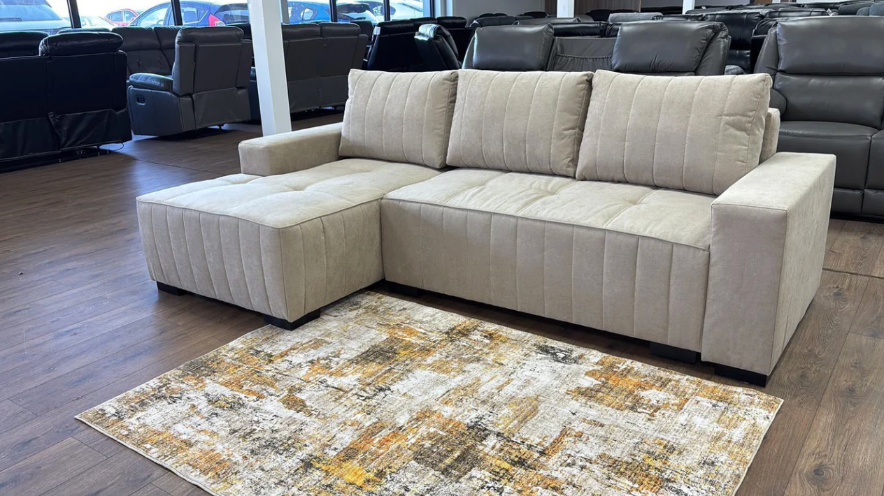 Hugo Sofa bed Beige Left Hand Facing Corner - Sofa Easy