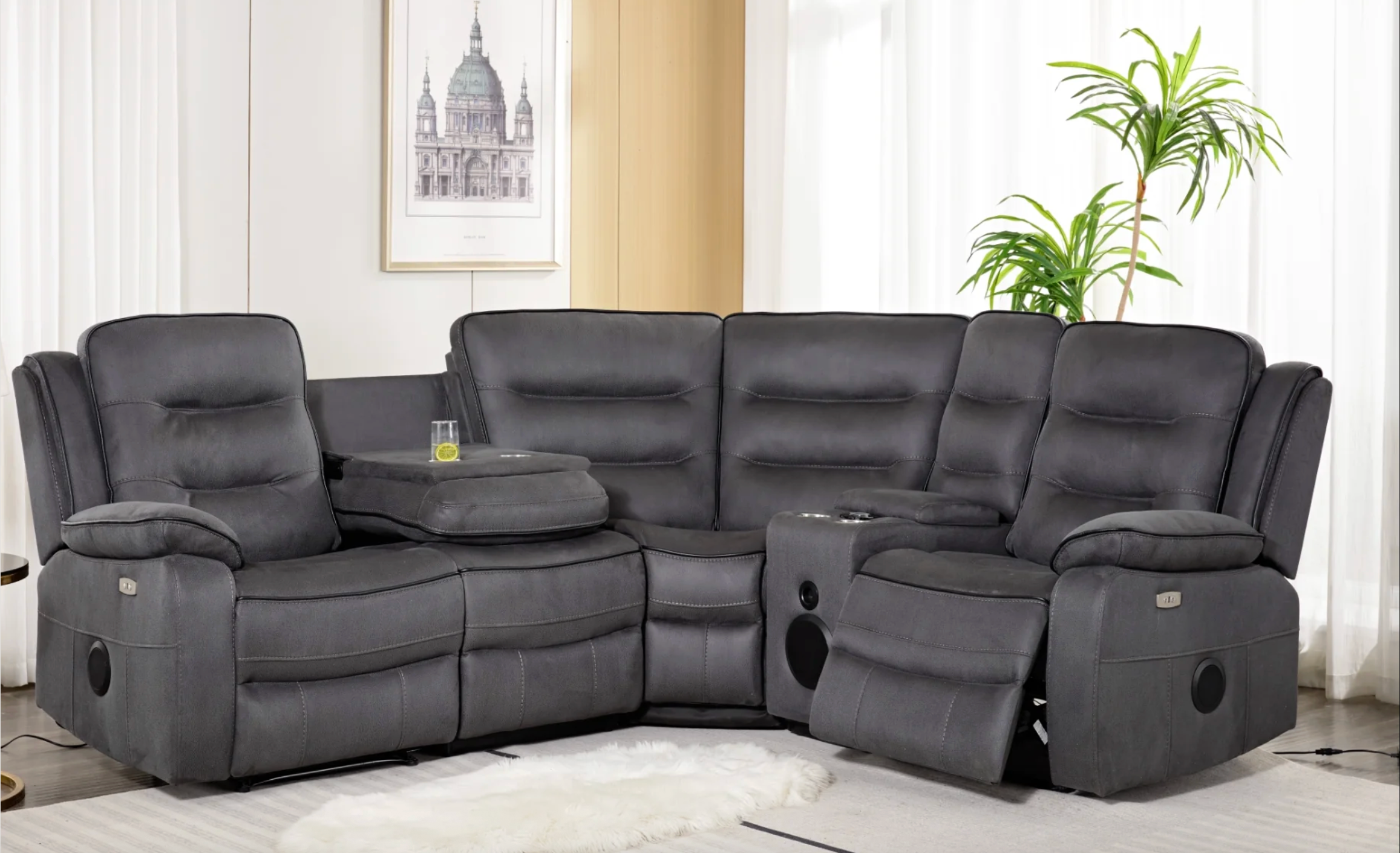 Ricardo Power Reclining Modular Corner Sofa - Sofa Easy