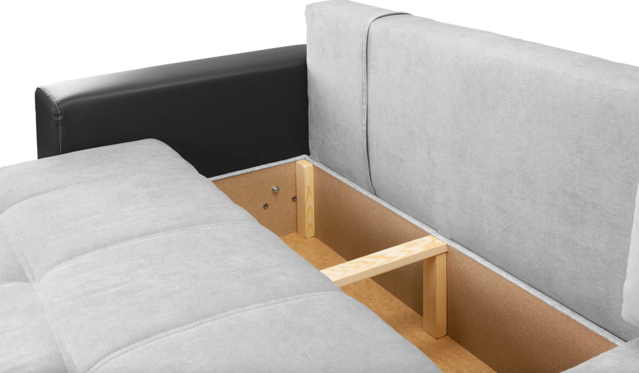 Cimiano Sofabed Black/Grey Left Hand Facing Corner - Sofa Easy