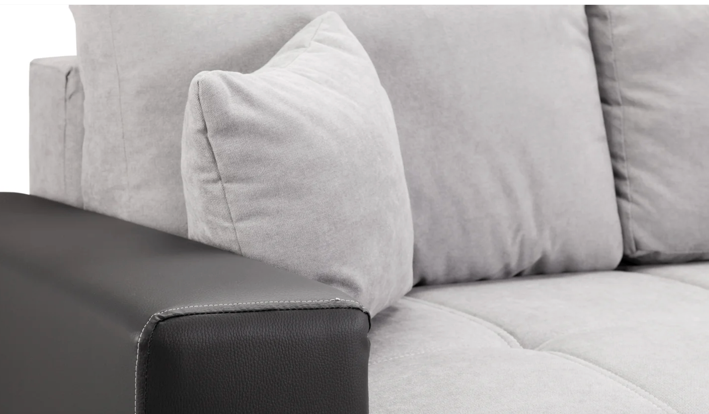 Cimiano Sofabed Black/Grey Left Hand Facing Corner - Sofa Easy