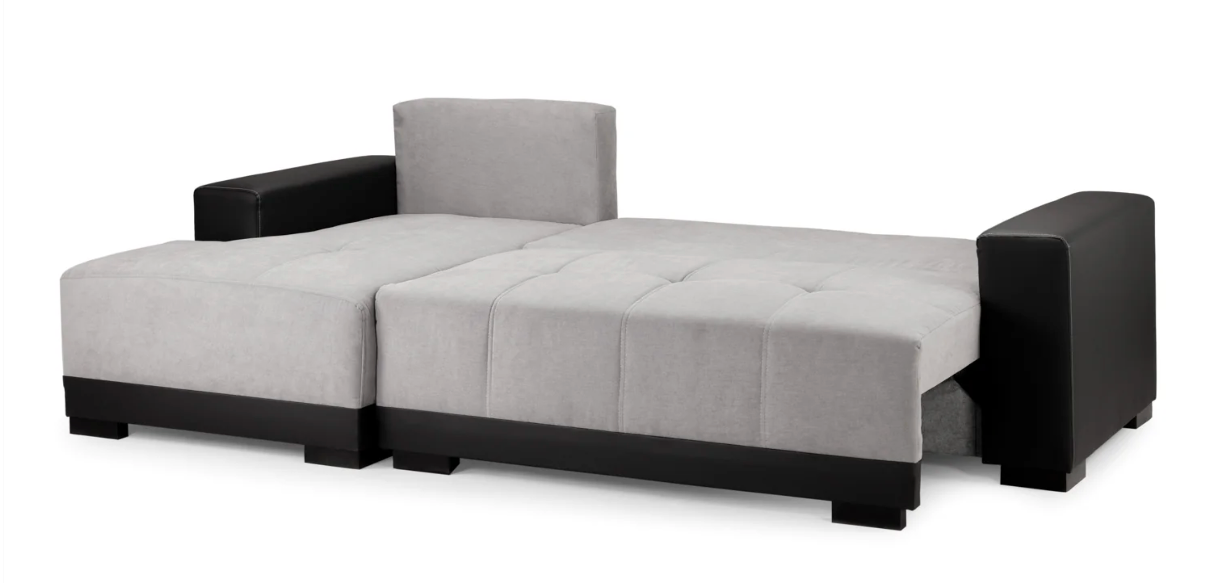 Cimiano Sofabed Black/Grey Left Hand Facing Corner - Sofa Easy