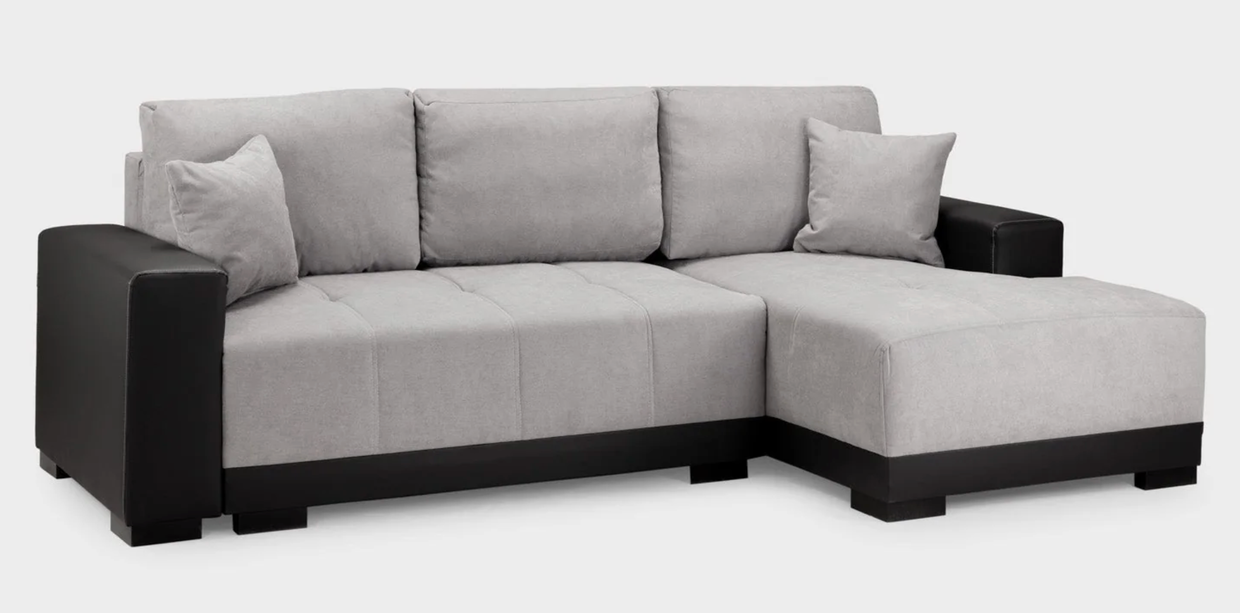 Cimiano Sofabed Black/Grey Right Hand Facing Corner - Sofa Easy