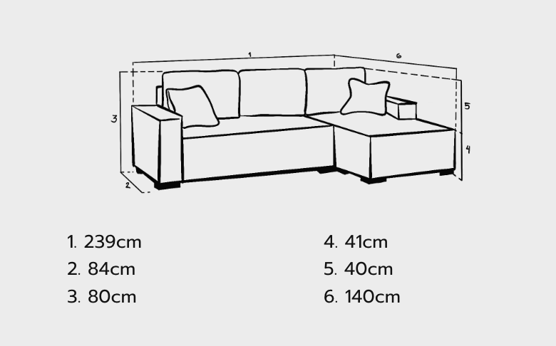 Cimiano Sofabed Black/Grey Right Hand Facing Corner - Sofa Easy