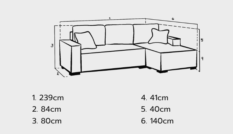 Cimiano Sofa bed Grey Right Hand Facing Corner - Sofa Easy