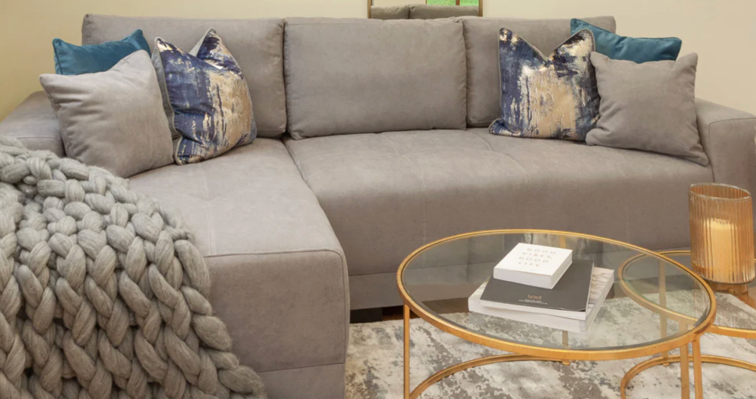 Cimiano Sofa bed Grey Left Hand Facing Corner - Sofa Easy