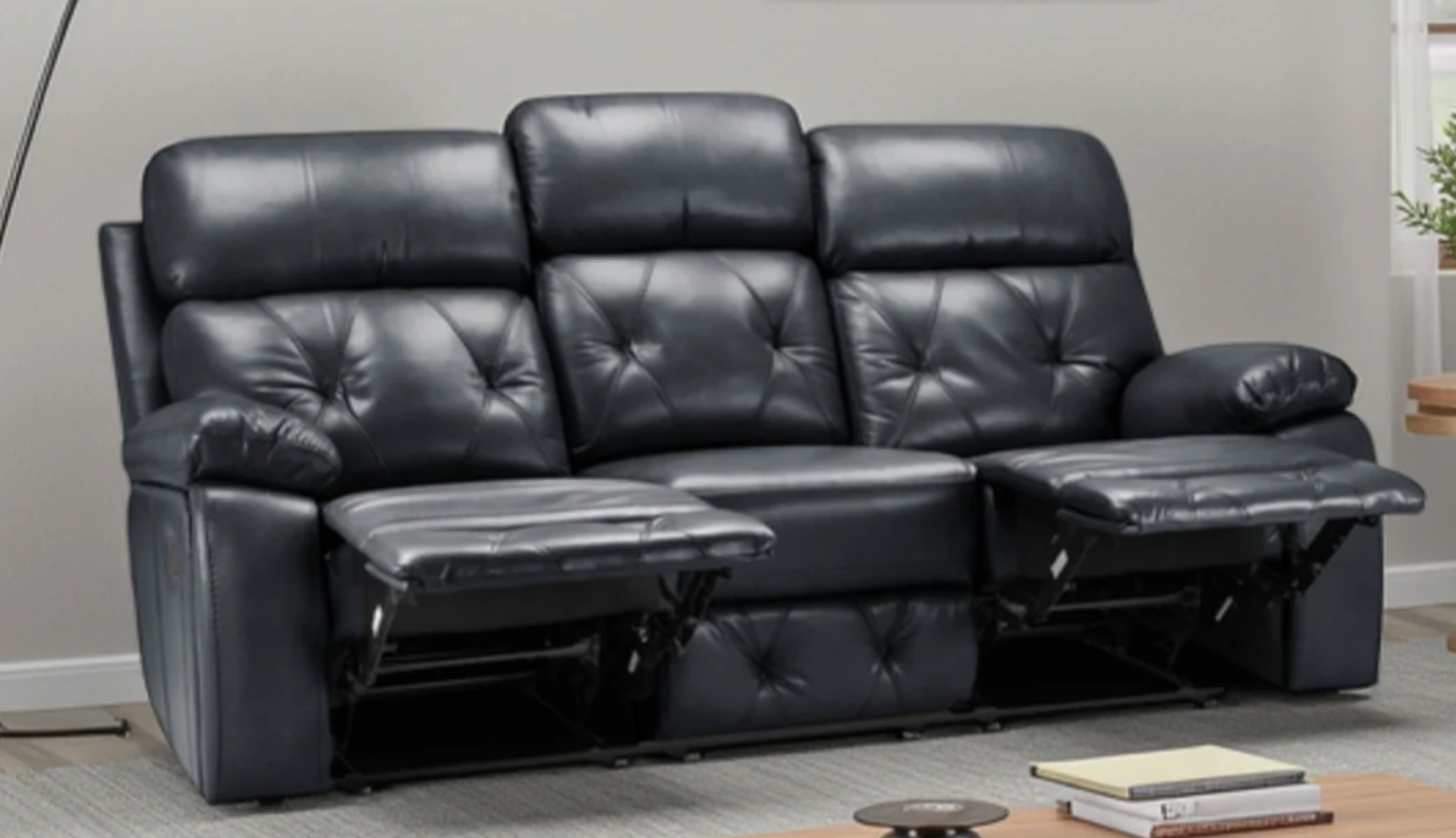 Cody Recliner Sofa Black 3 Seater - Sofa Easy