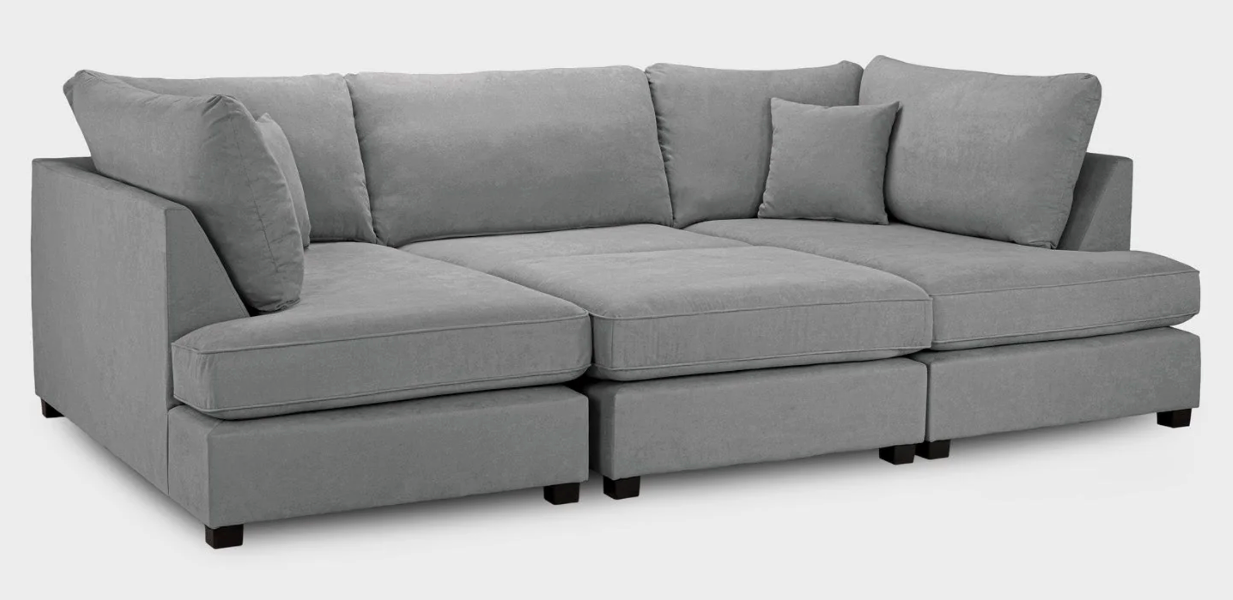 Carnaby Sofa Boucle Grey U Shape Corner - Sofa Easy