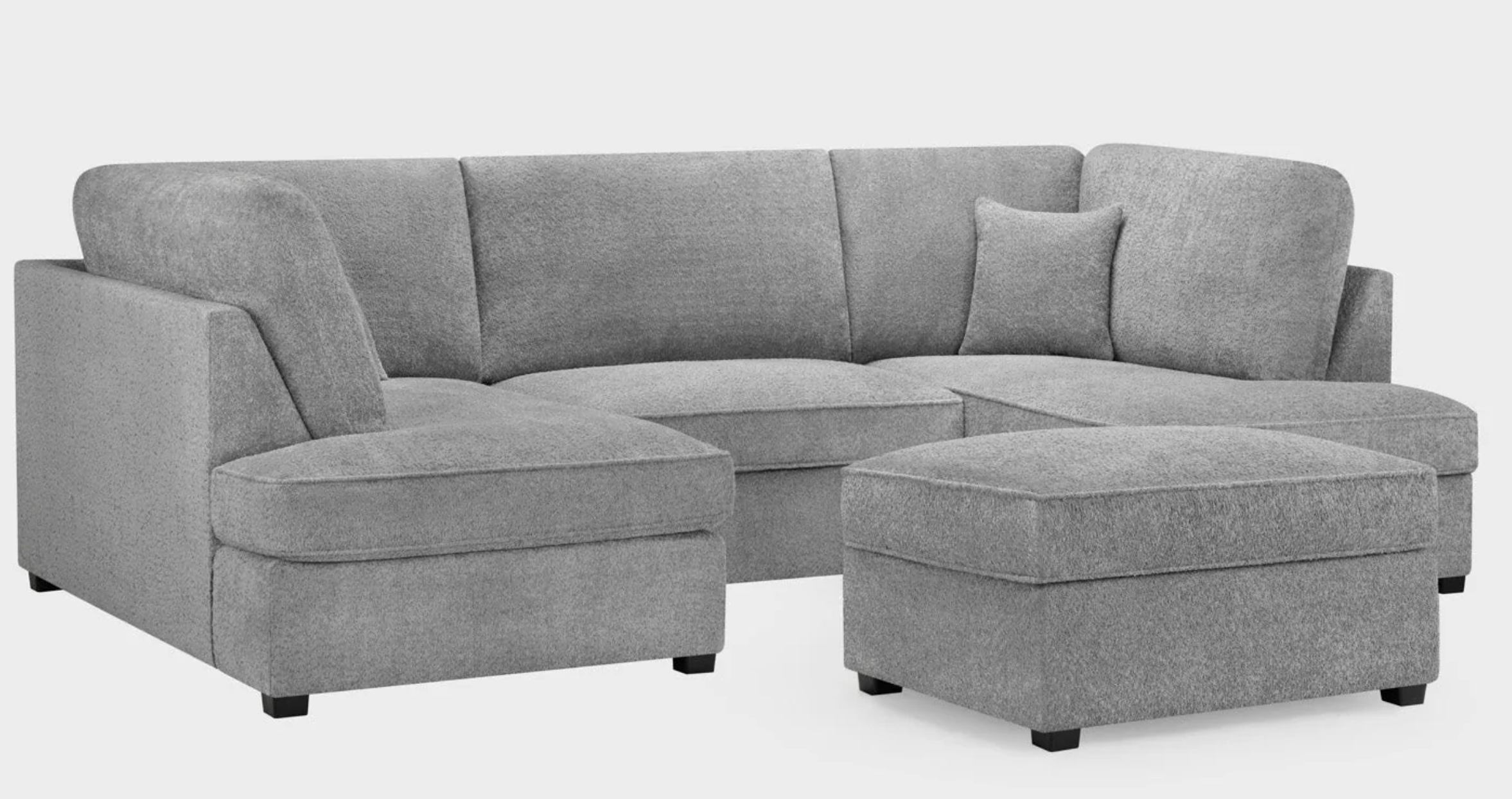 Carnaby Sofa Boucle Grey U Shape Corner - Sofa Easy