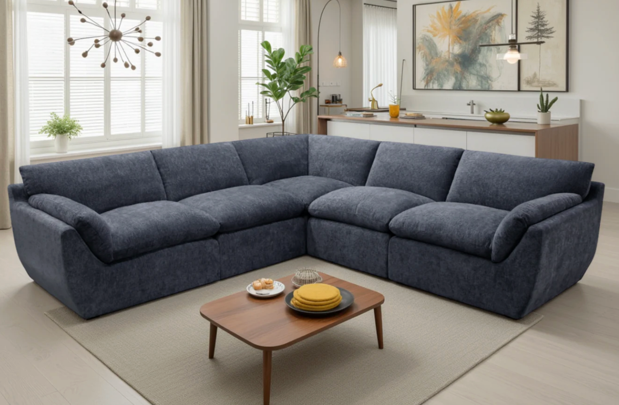 Camden Sofa Blue Large Corner - Sofa Easy