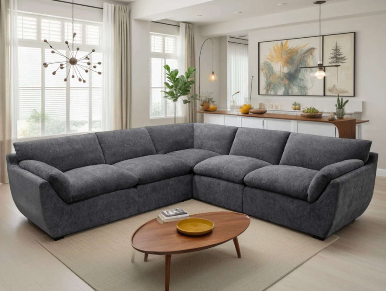 Camden Sofa Grey Large Corner - Sofa Easy