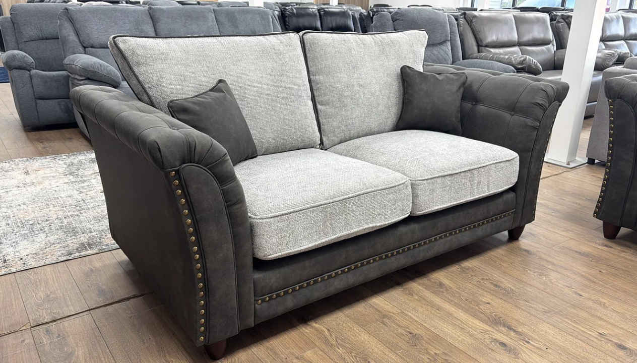 Bella Fullback Sofa Grey 2 Seater - Sofa Easy