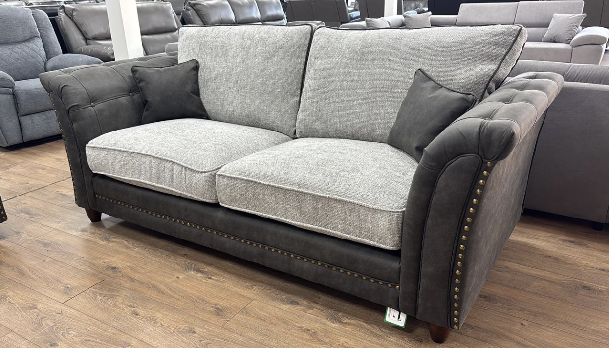 Bella Fullback Sofa Grey 3 Seater - Sofa Easy