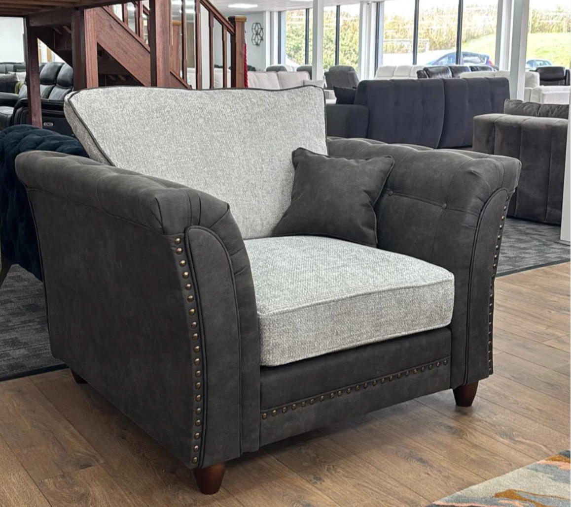 Bella Fullback Sofa Grey Armchair - Sofa Easy