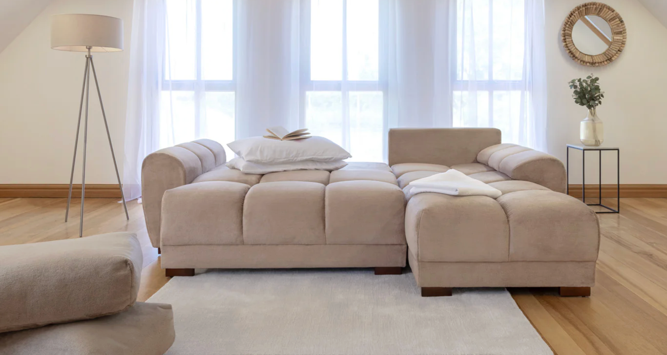 Azzuro Sofabed Mocha Universal Corner - Sofa Easy