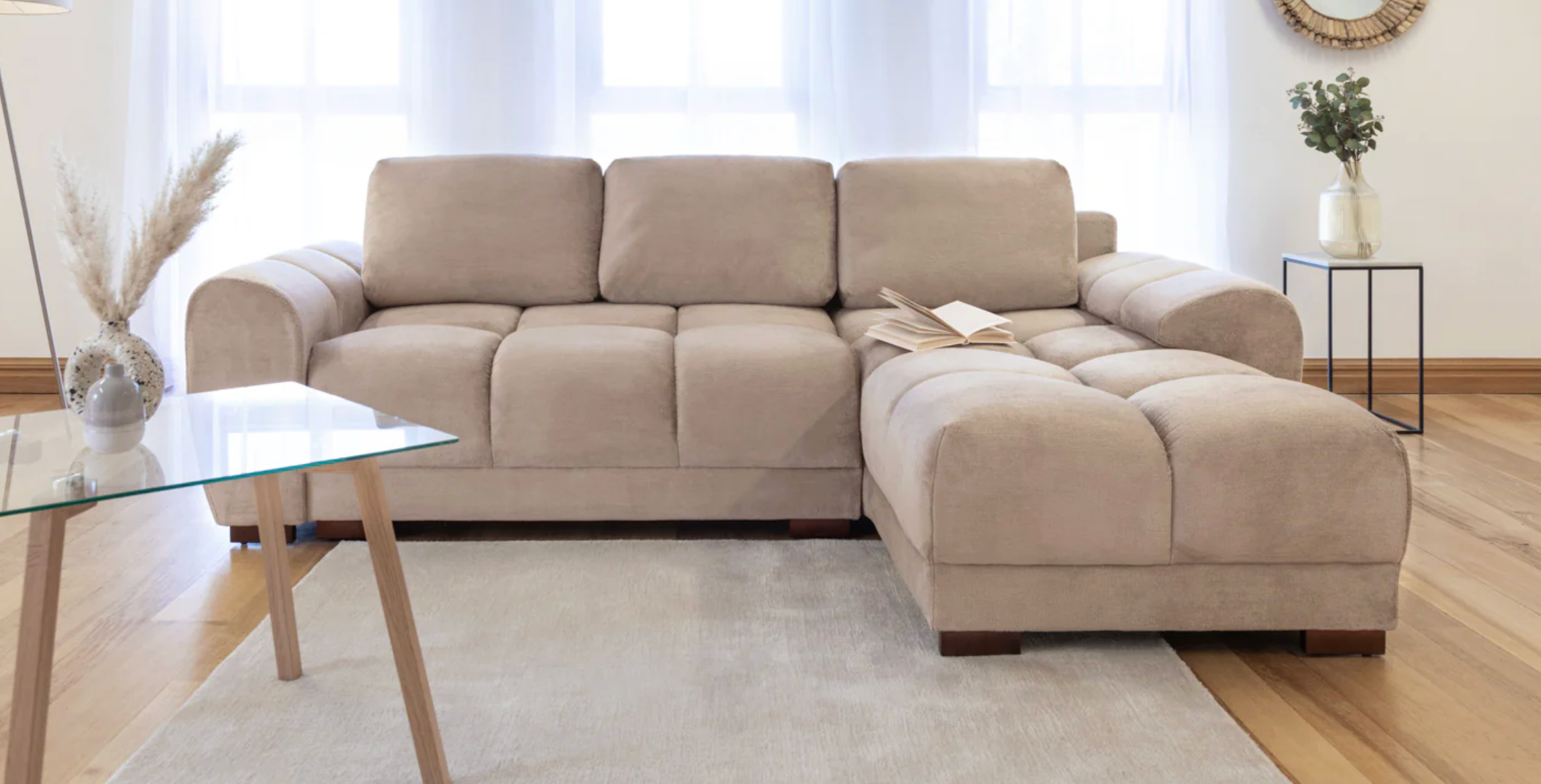 Azzuro Sofabed Mocha Universal Corner - Sofa Easy