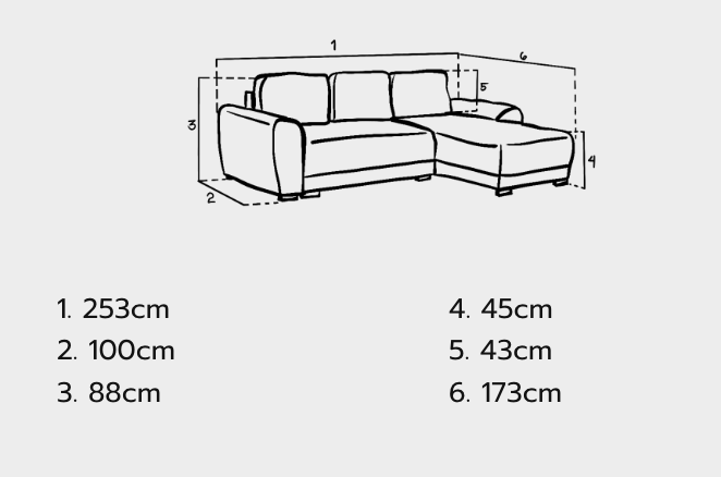 Azzuro Sofabed Grey Universal Corner - Sofa Easy