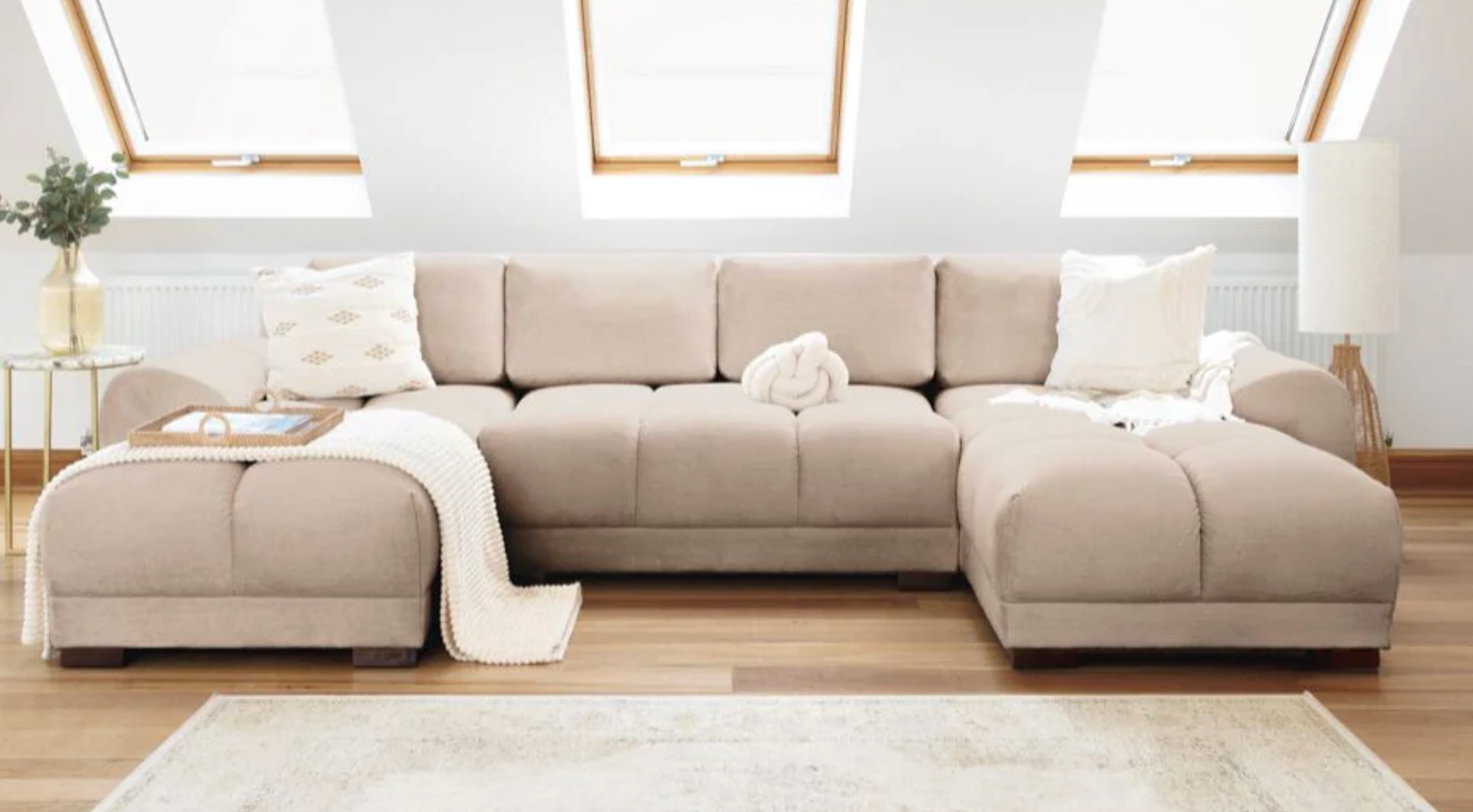 Azzuro Sofa Mocha U Shape Corner - Sofa Easy