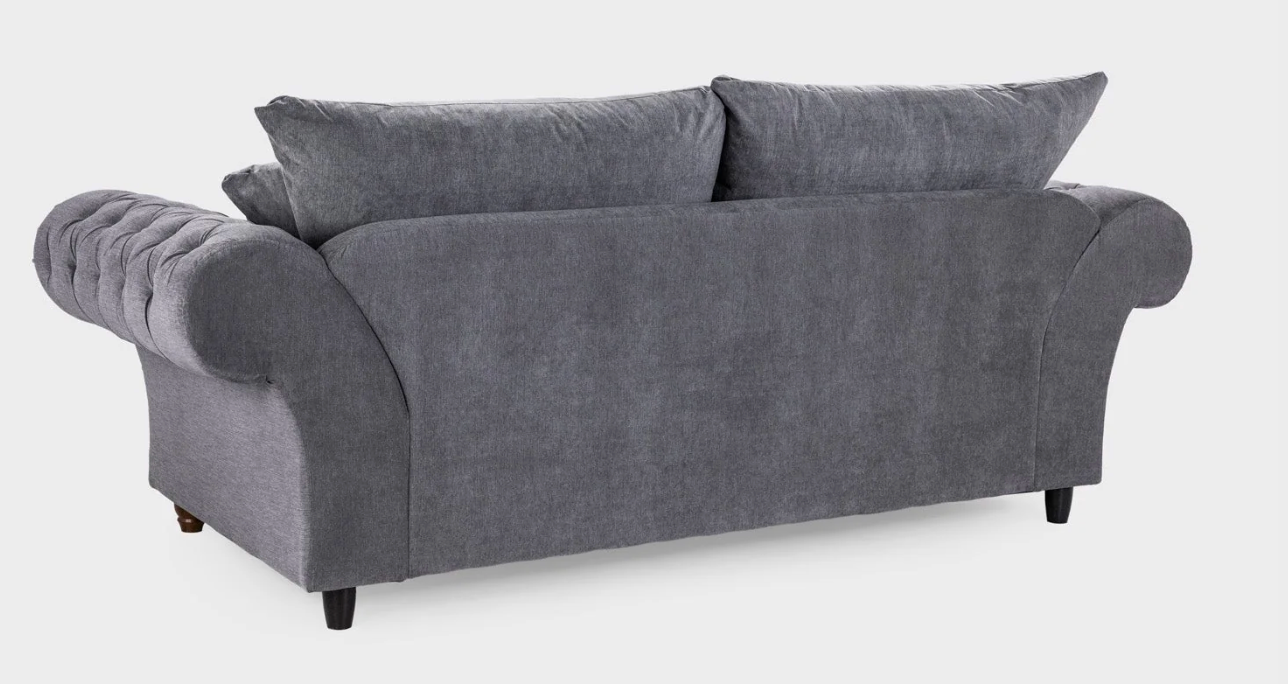 Windsor Fullback Sofa Grey 3 Seater - Sofa Easy